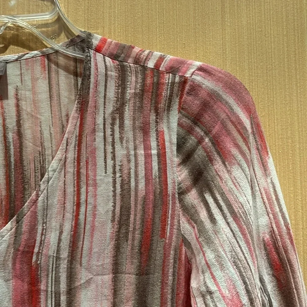 J. Jill Women's Pink Long Sleeve Button Up Silk Blend Blouse Shirt Size XS